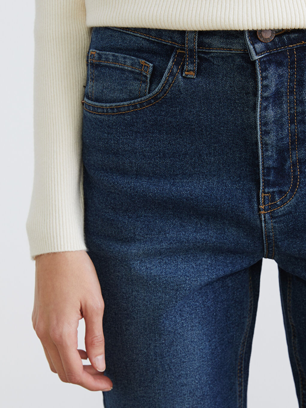 İndigo Mom Fit Kadın Jean Pantolon-2