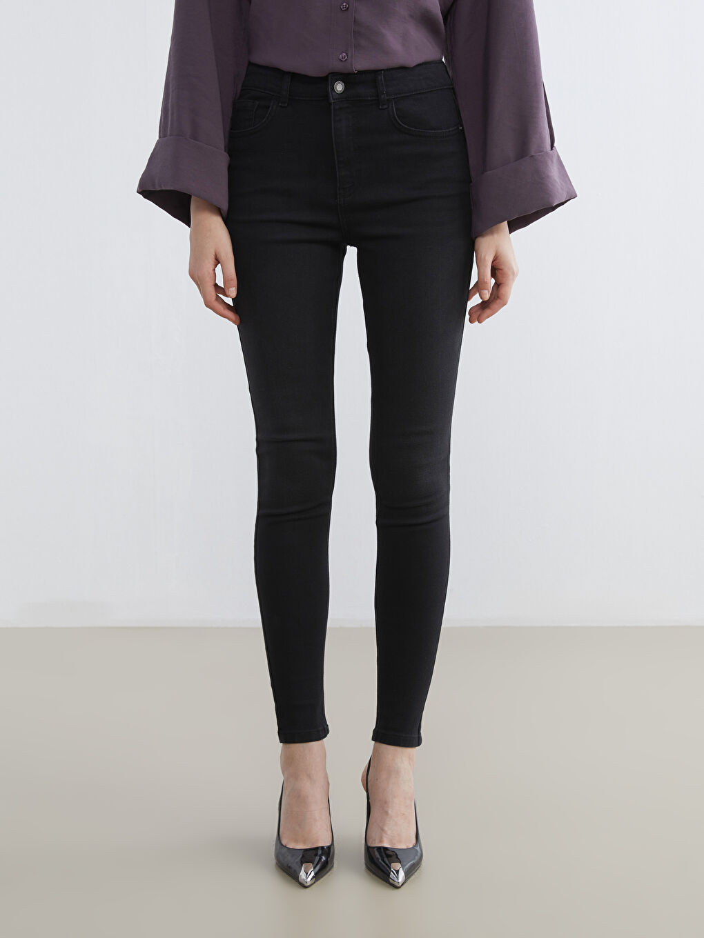 Siyah Jüpiter Süper Skinny Fit Jean Pantolon-1