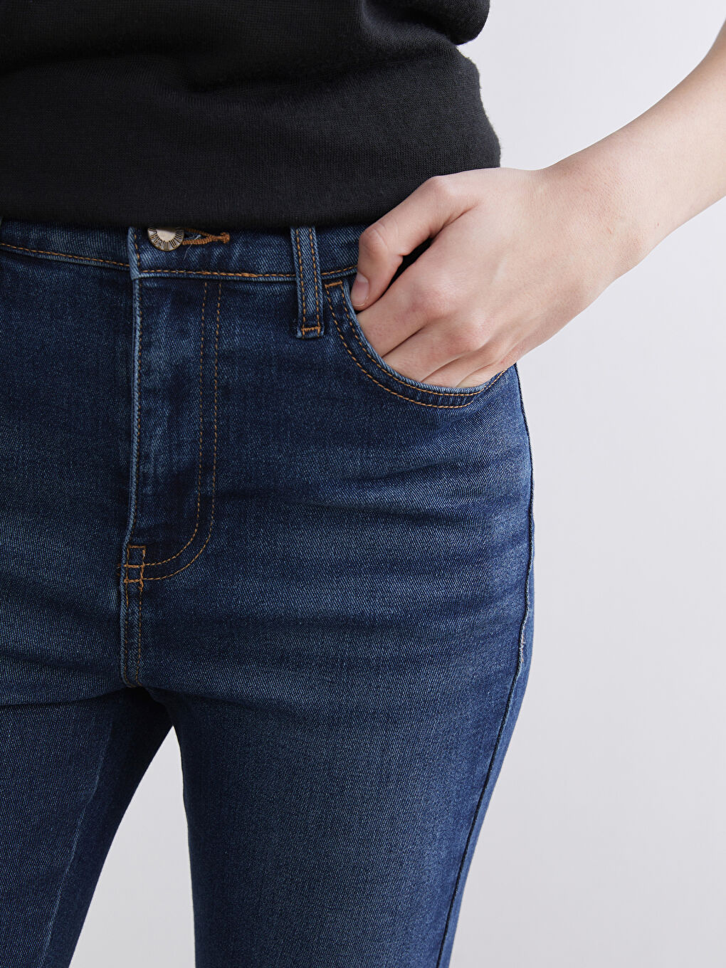 İndigo Flare Kadın Jean Pantolon-2