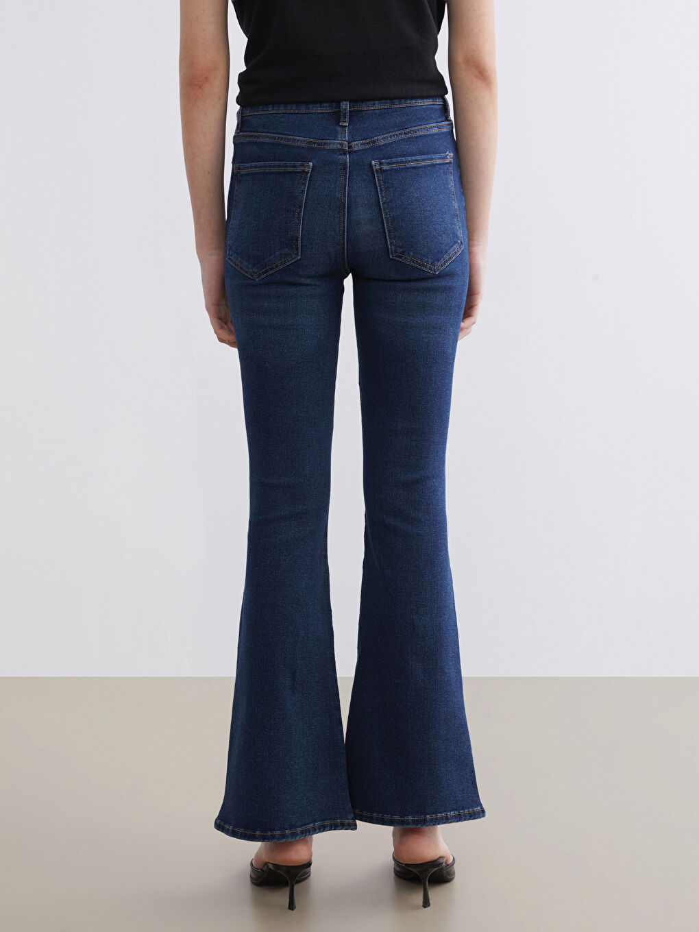 İndigo Flare Kadın Jean Pantolon-3