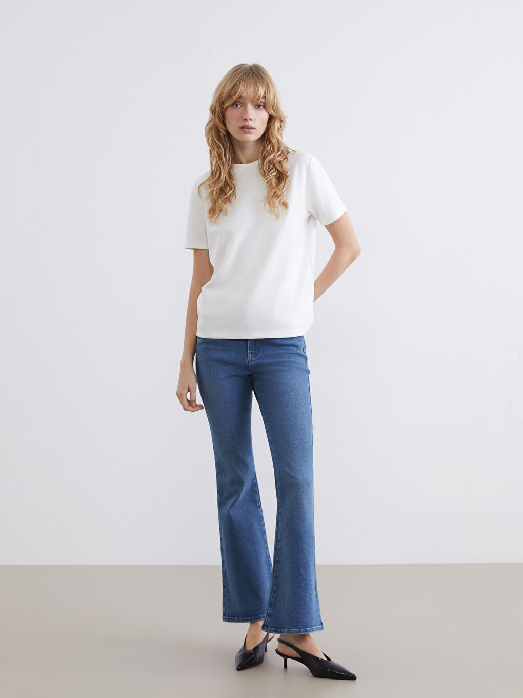 İndigo Flare Kadın Jean Pantolon