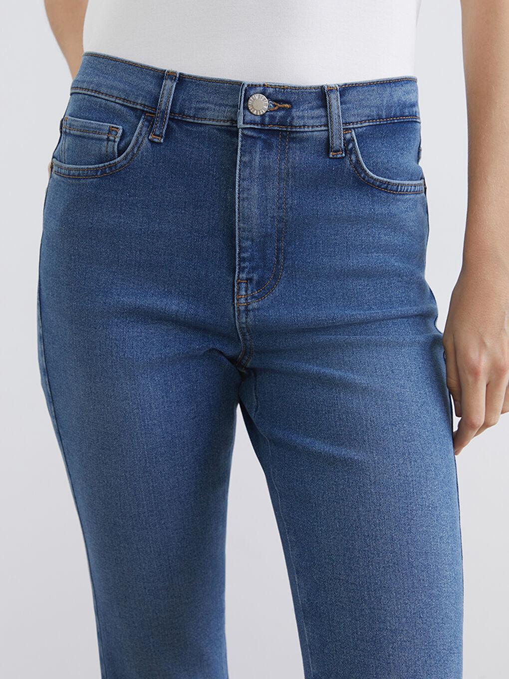 İndigo Flare Kadın Jean Pantolon-2