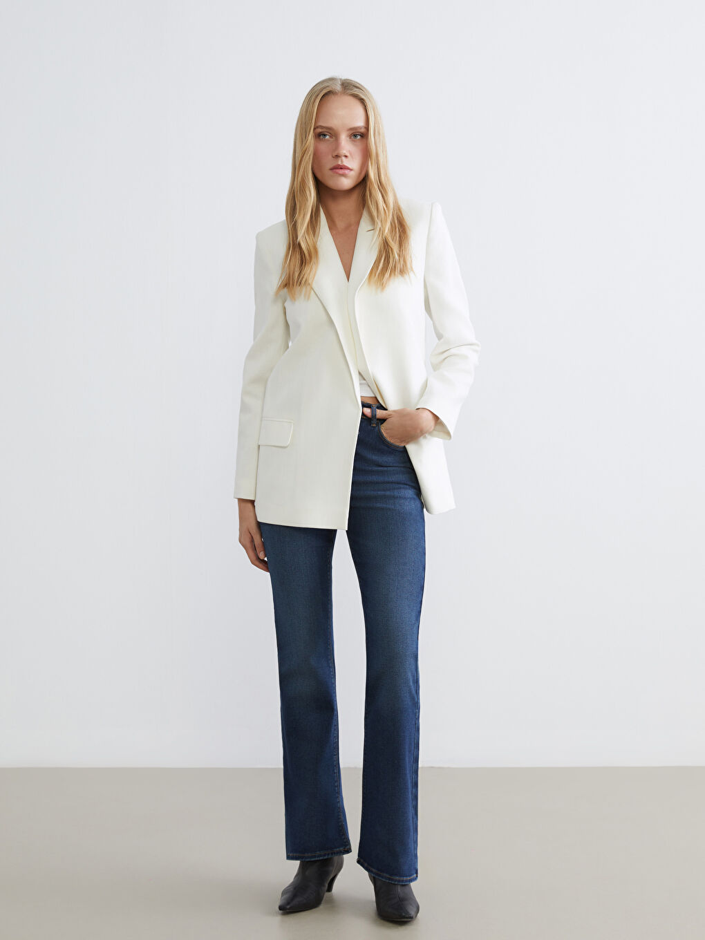 İndigo Flare Kadın Jean Pantolon