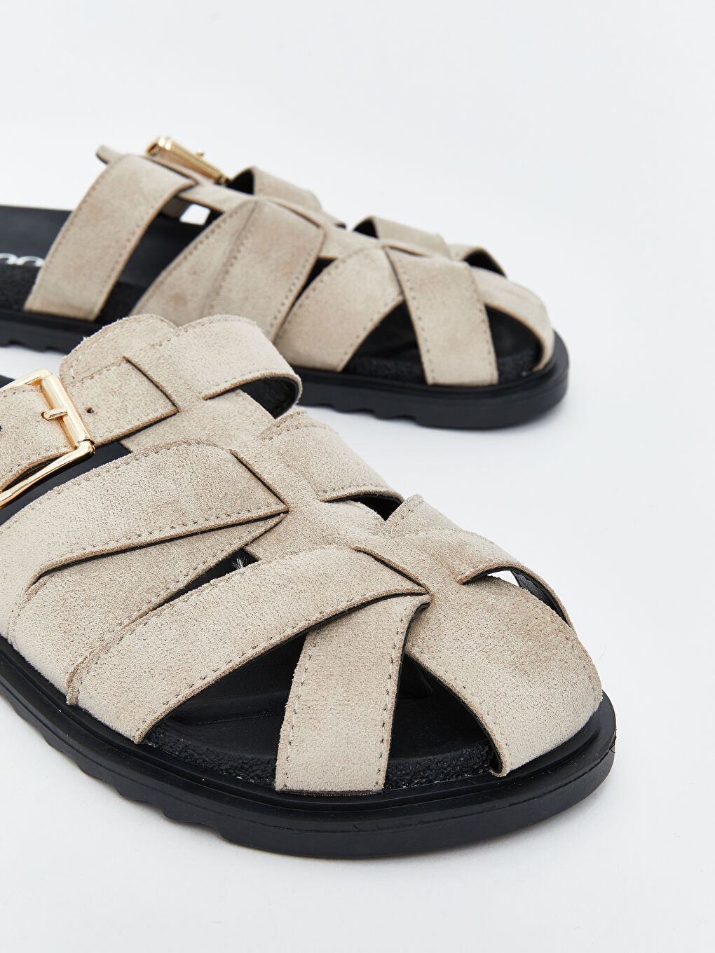 Bej Süet Görünümlü Kadın Terlik-2