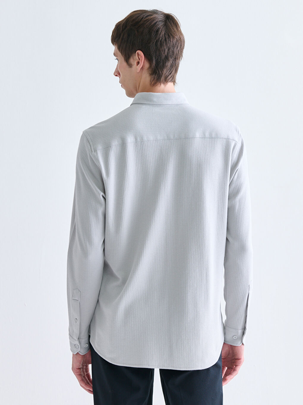 Slim Fit Long Sleeve Men's Shirt-3