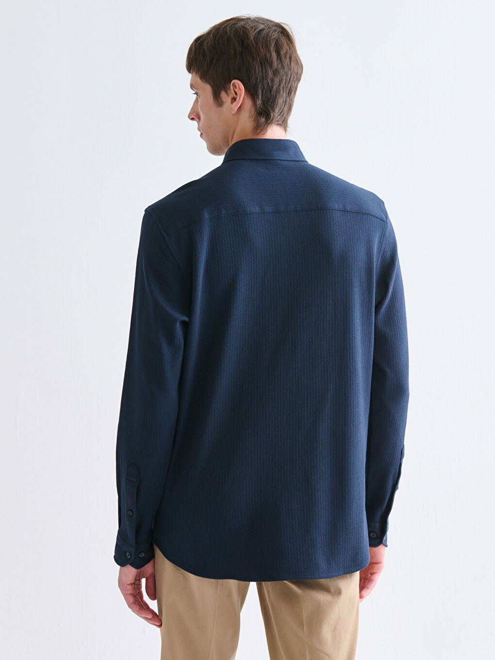 Slim Fit Long Sleeve Men's Shirt-3