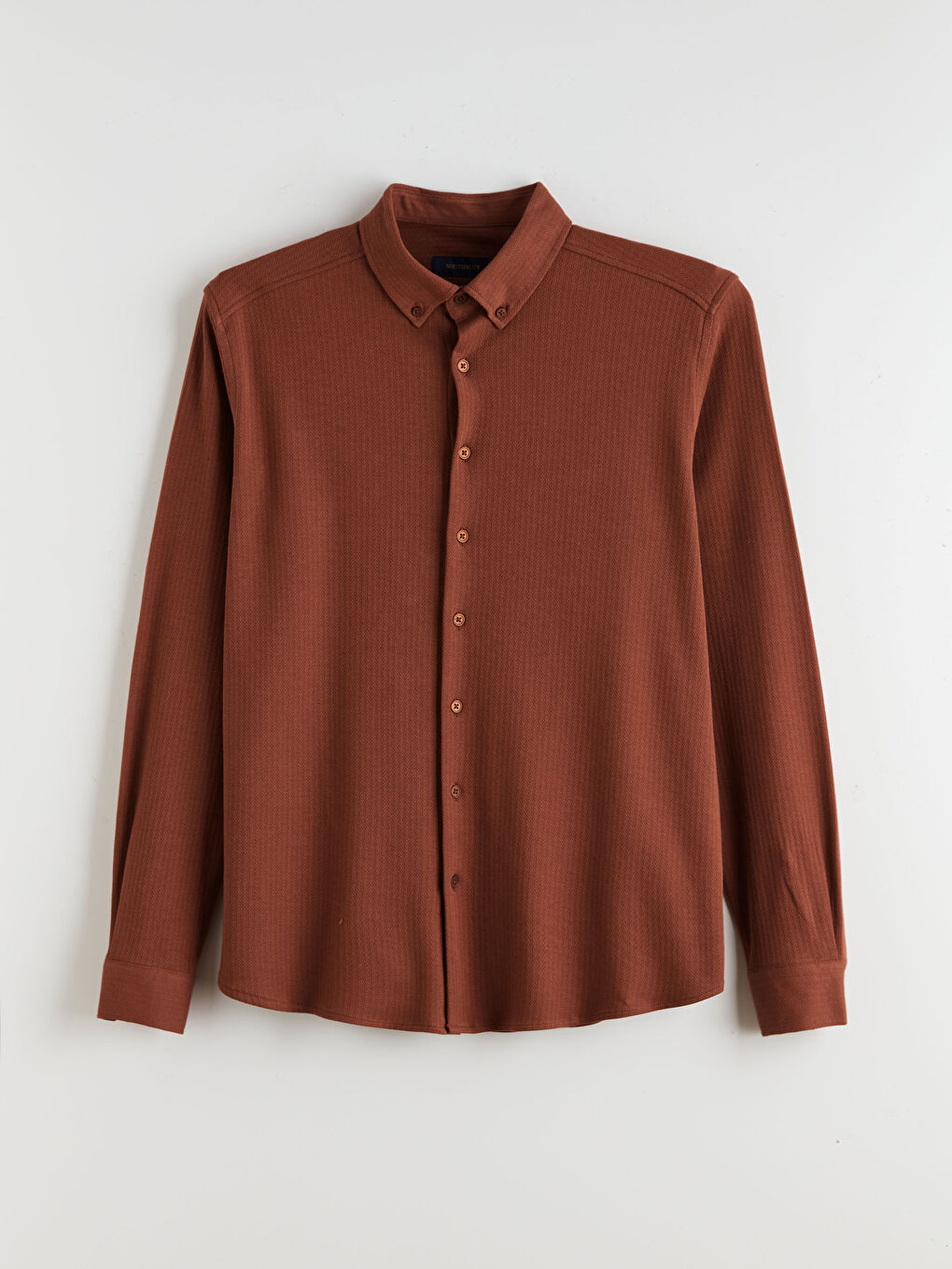 Kahverengi Slim Fit Uzun Kollu Erkek Gömlek-4