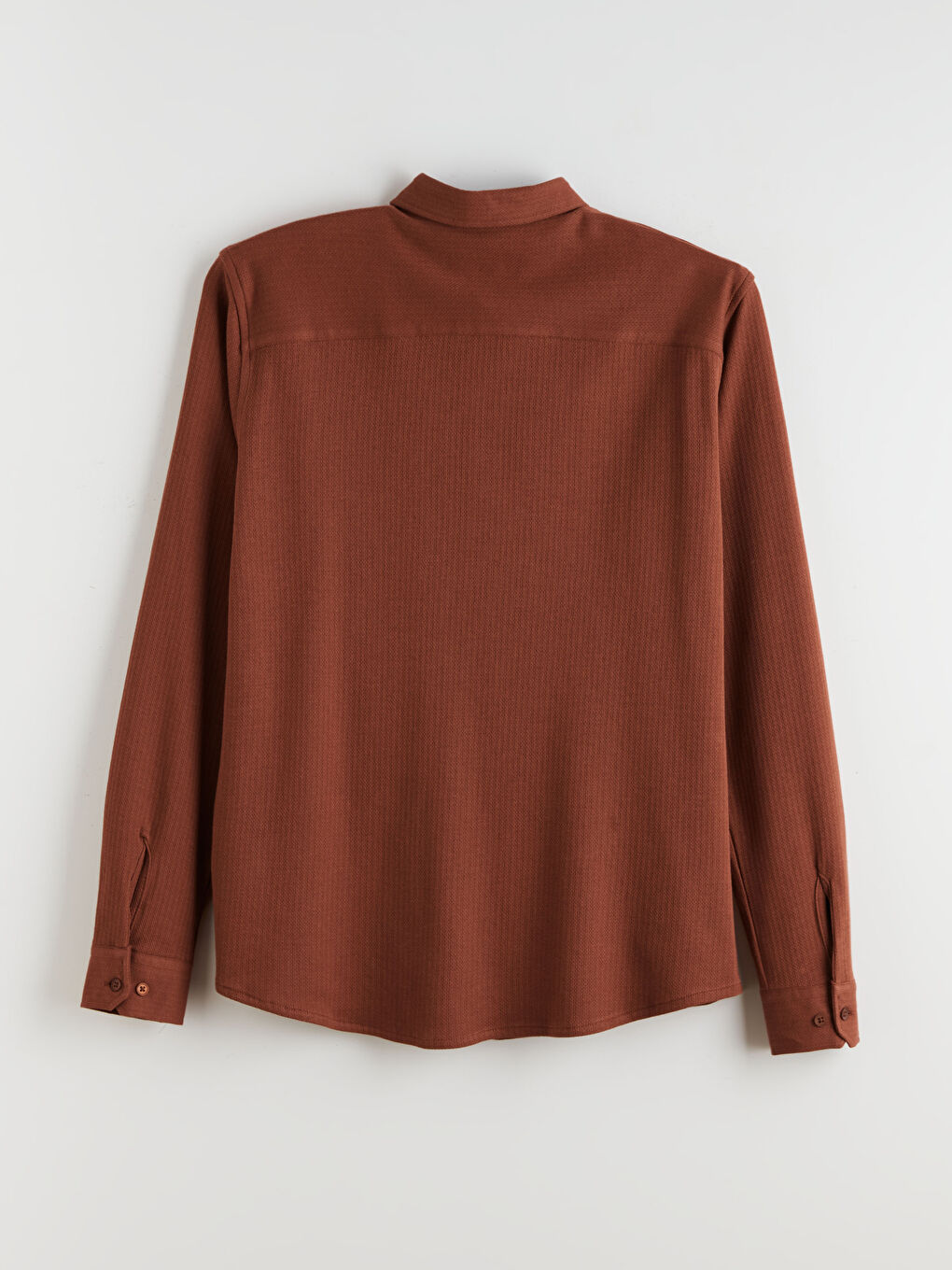 Kahverengi Slim Fit Uzun Kollu Erkek Gömlek-5