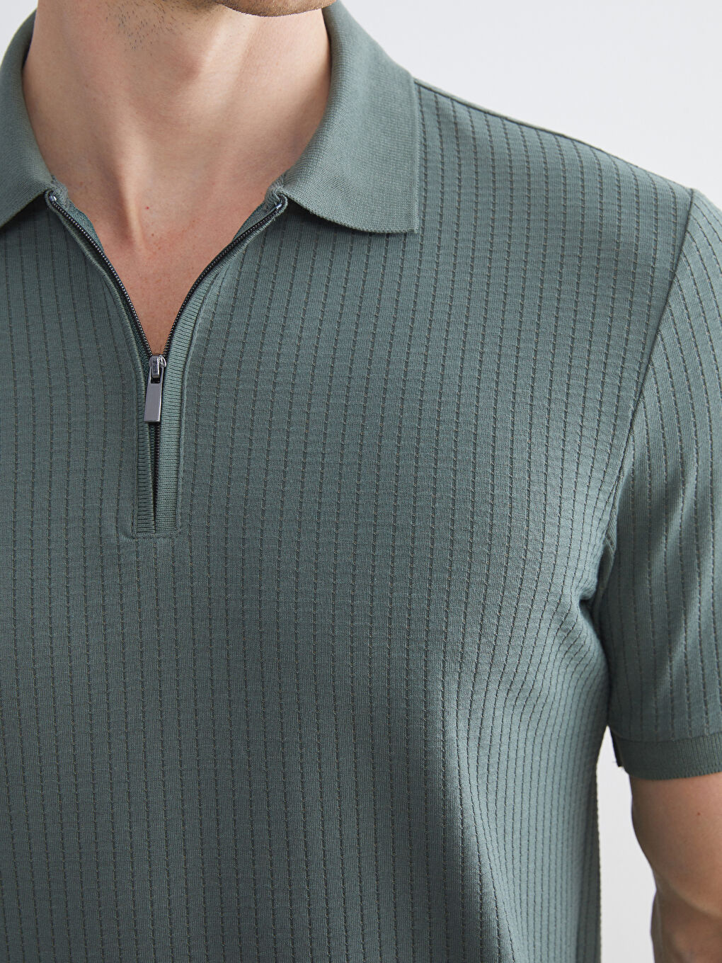 Yeşil Polo Yaka Erkek Tişört-2