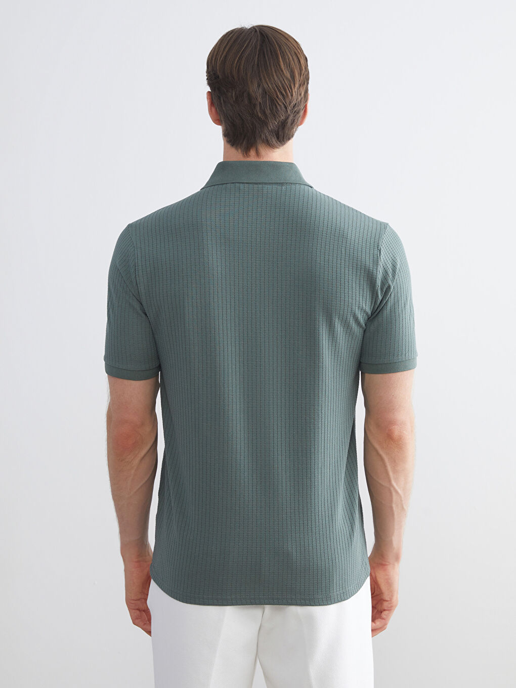 Yeşil Polo Yaka Erkek Tişört-3