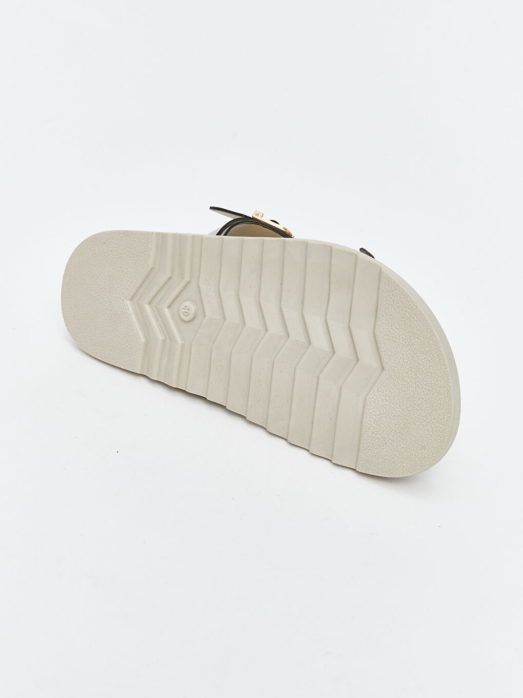 Bej Deri Görünümlü Kadın Terlik-3