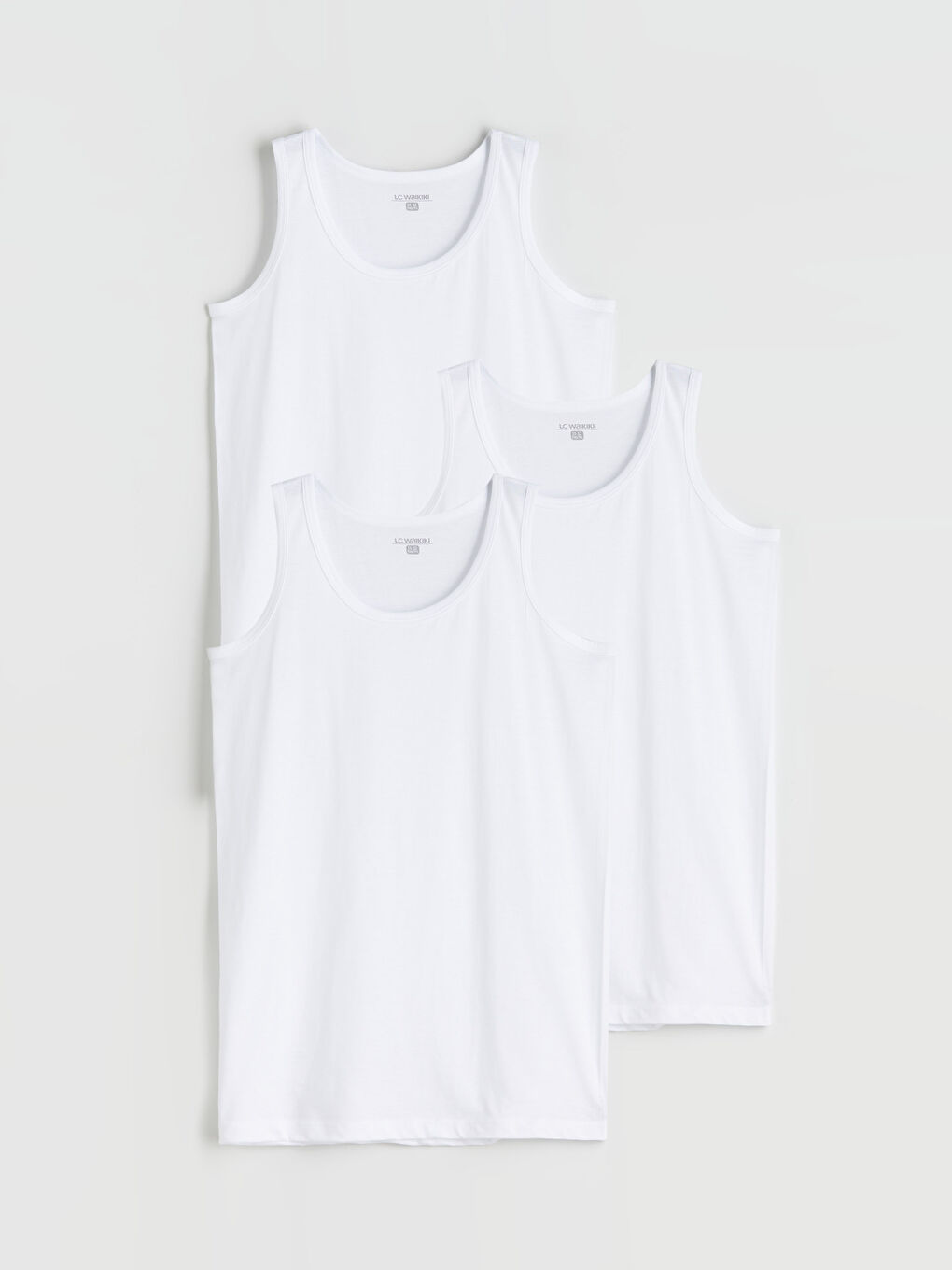 Beyaz Bisiklet Yaka Erkek Çocuk Atlet 3'lü