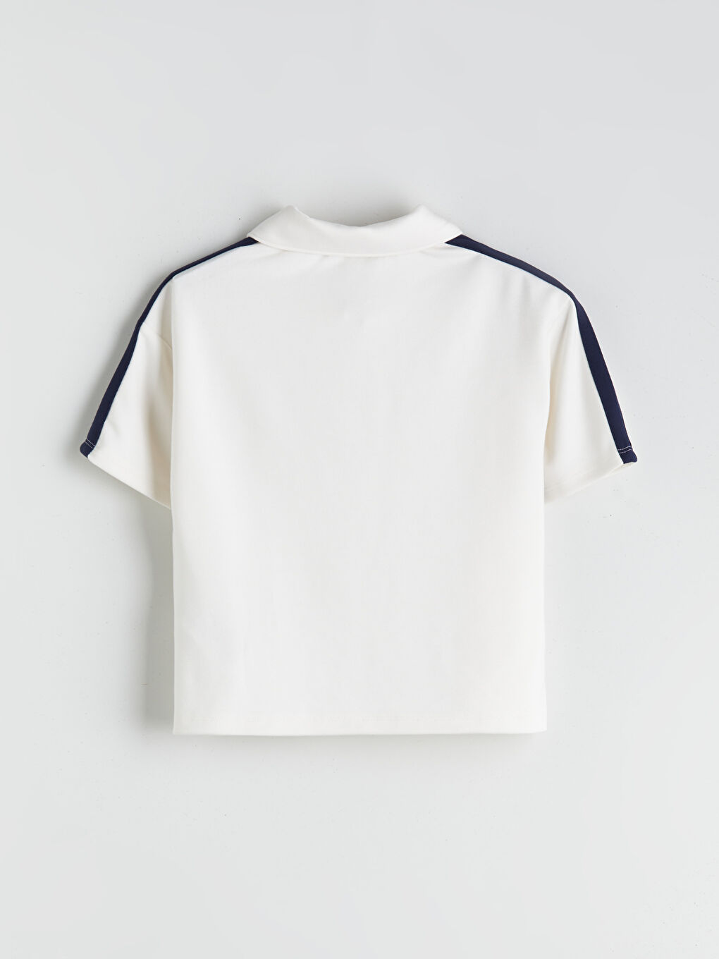 Ekru Polo Yaka Kız Çocuk Tişört-1