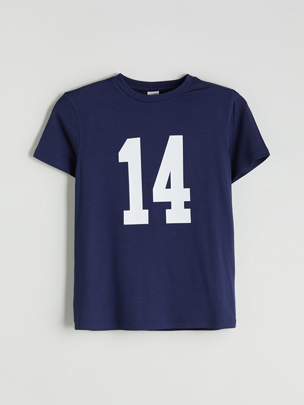 Lacivert Bisiklet Yaka Kız Çocuk Tişört