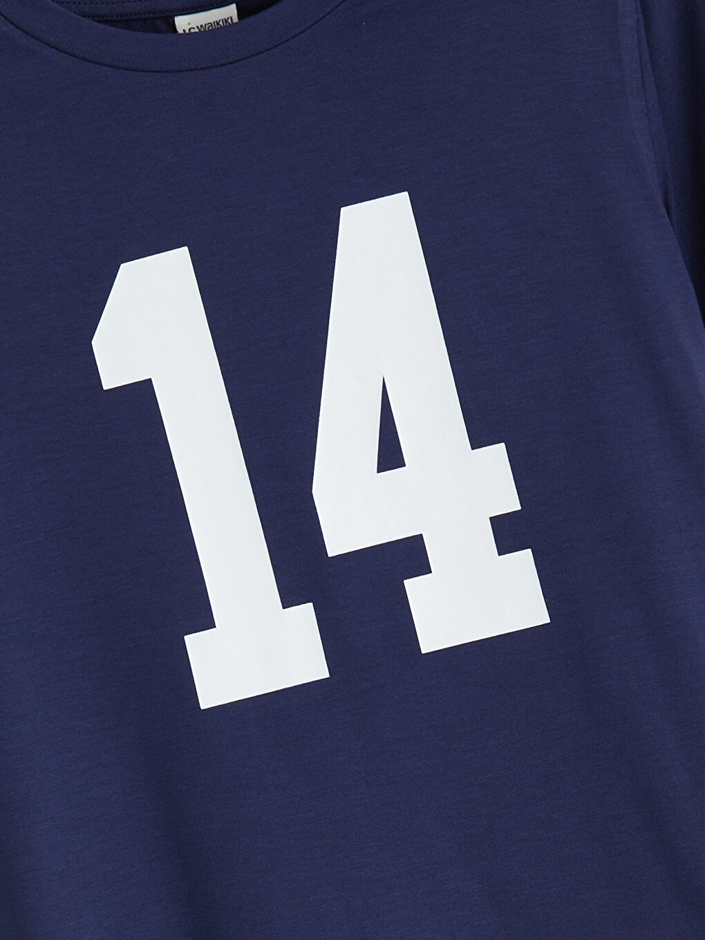 Lacivert Bisiklet Yaka Kız Çocuk Tişört-1