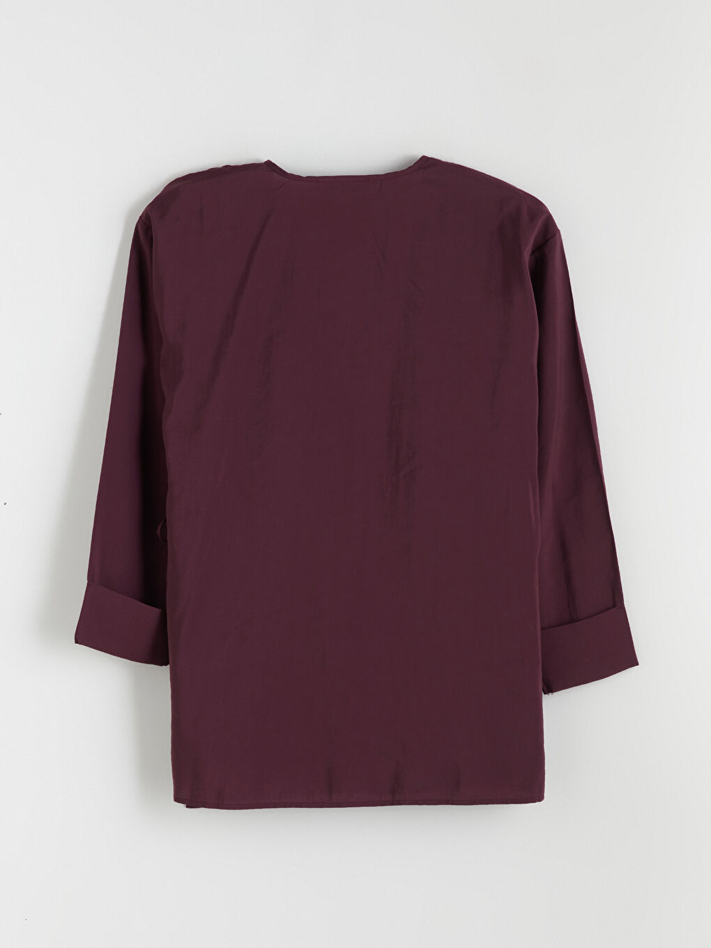 Mürdüm Kruvaze Yaka Kadın Kimono-5