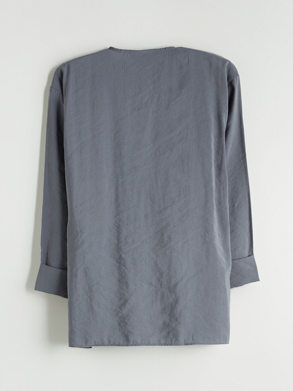 Gri Kruvaze Yaka Kadın Kimono-9