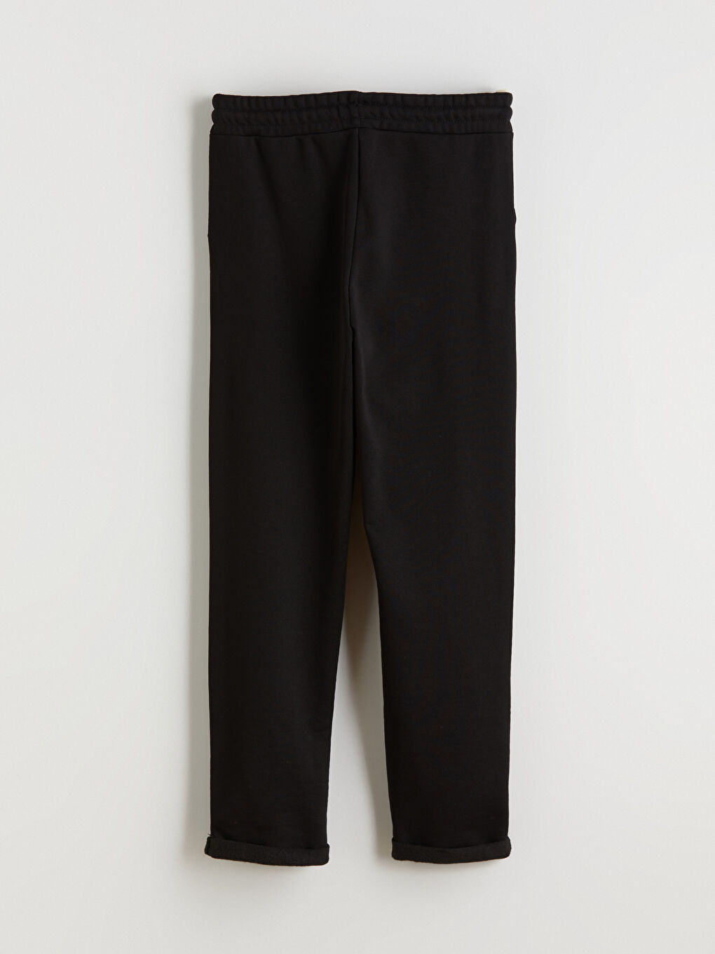 Siyah Beli Lastikli Kadın Kalın Eşofman Altı-6