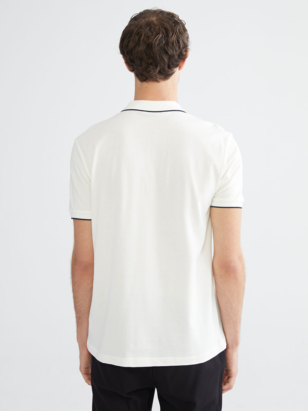 Ekru Polo Yaka Pike Erkek Tişört-3