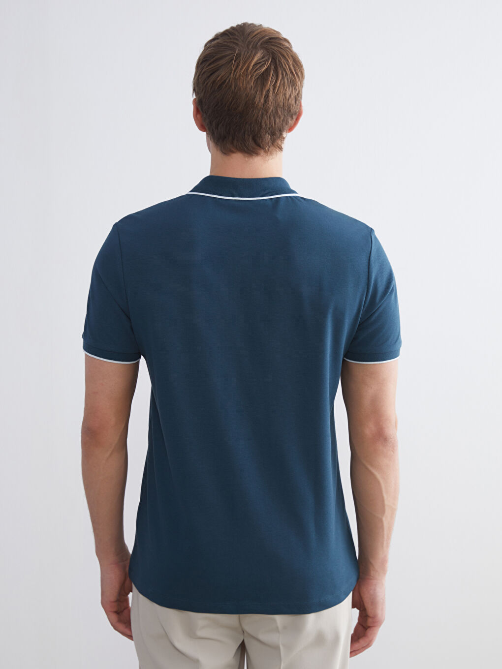 Petrol Polo Yaka Pike Erkek Tişört-3