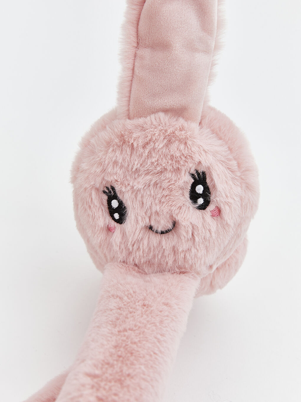 Pembe Nakışlı Kız Çocuk Pelüş Kulaklık-2