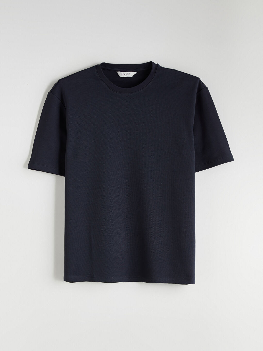 Lacivert Bisiklet Yaka Erkek Tişört-4