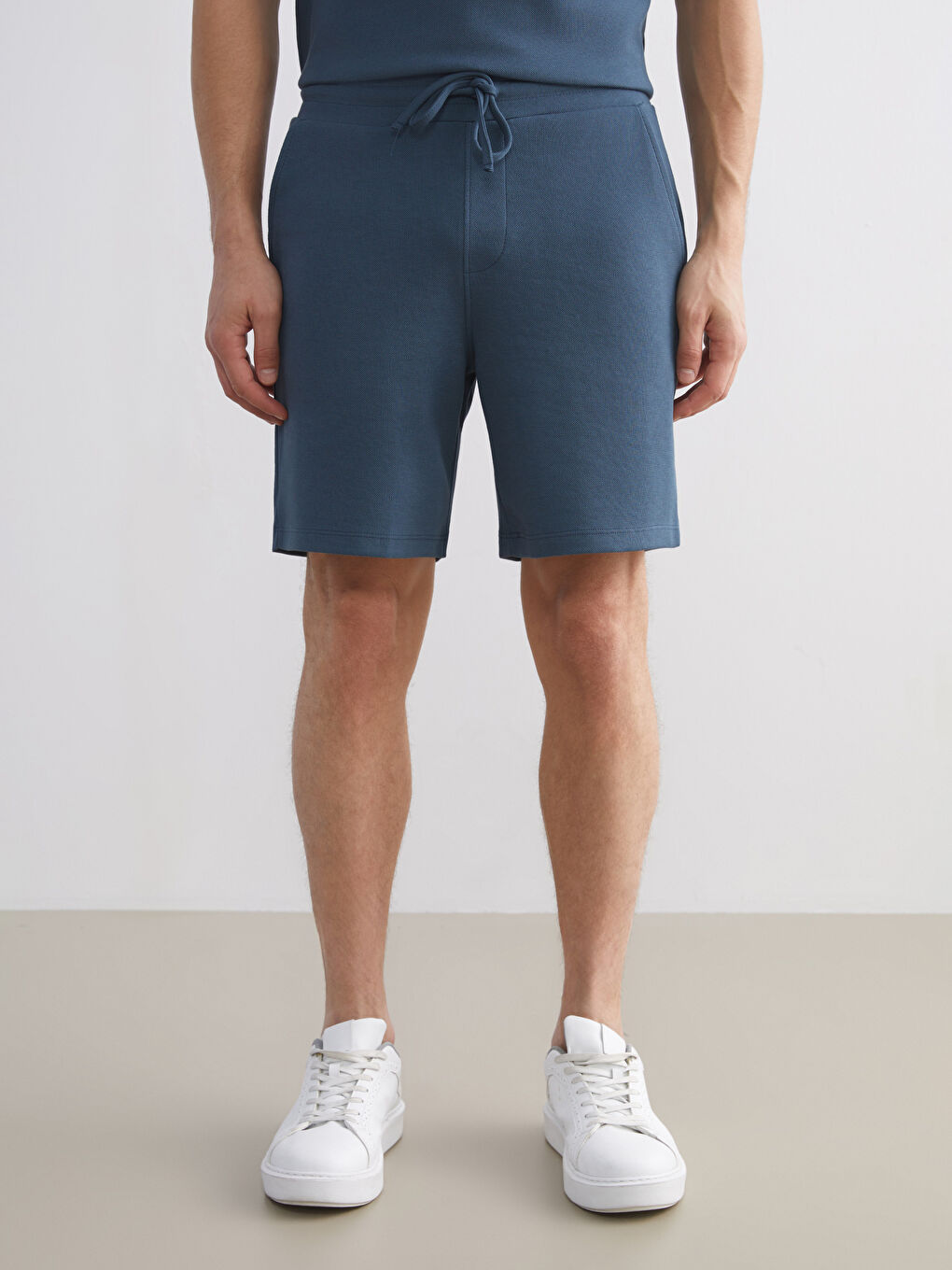 Petrol Standart Kalıp Erkek Şort-1