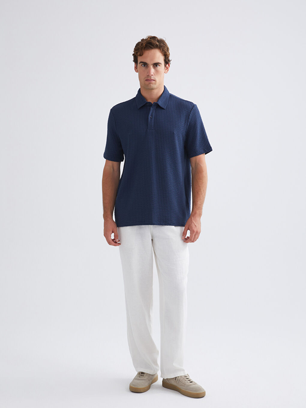 Lacivert Polo Yaka Erkek Tişört-3