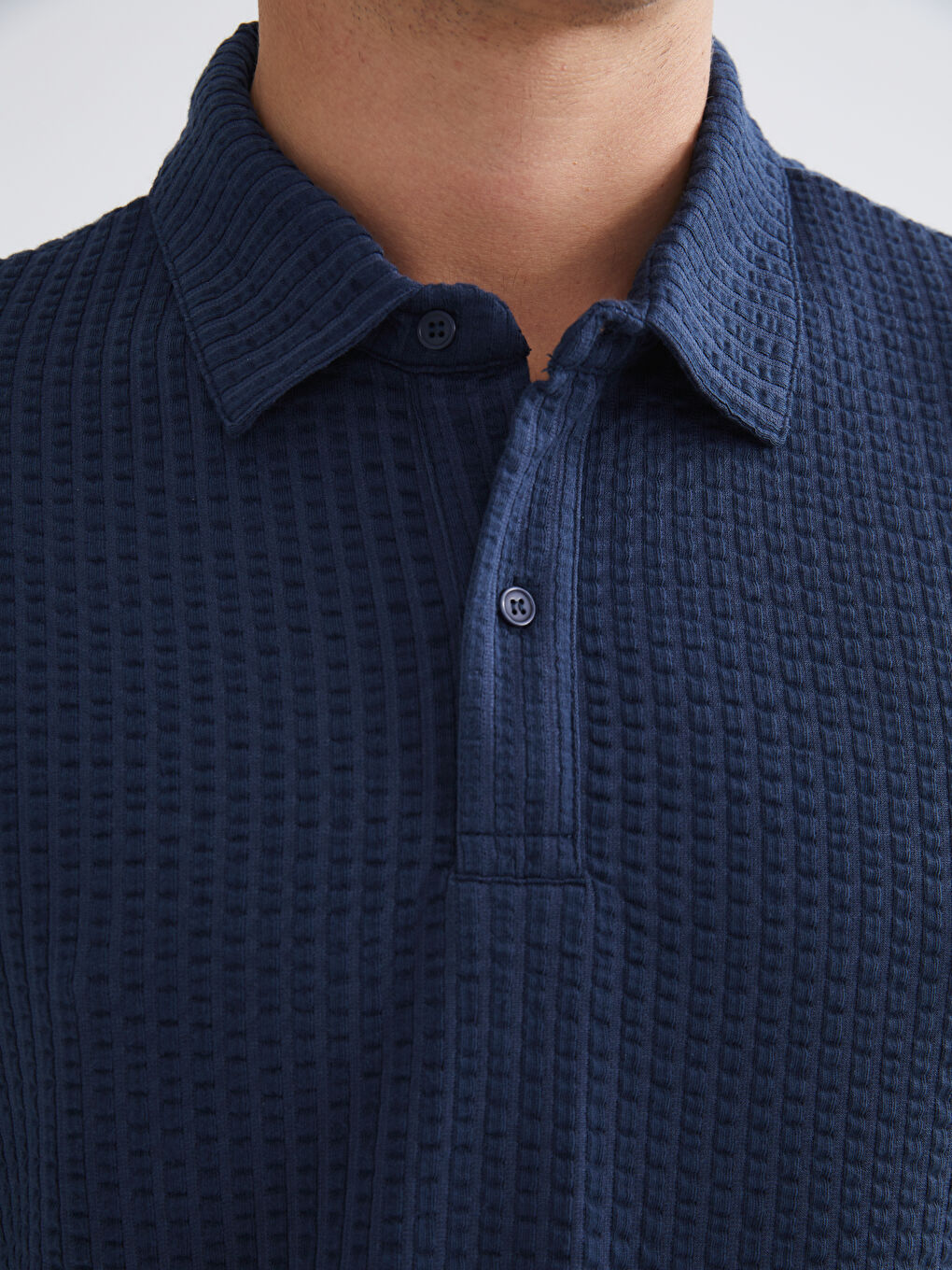 Lacivert Polo Yaka Erkek Tişört-5