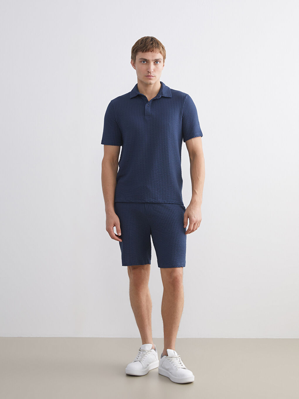 Lacivert Polo Yaka Erkek Tişört-2