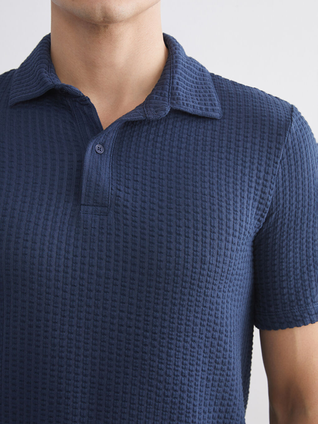Lacivert Polo Yaka Erkek Tişört-4