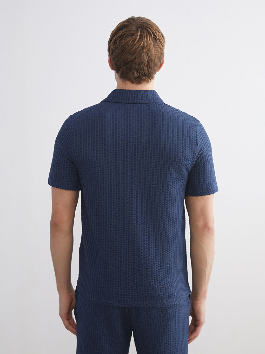 Lacivert Polo Yaka Erkek Tişört-6