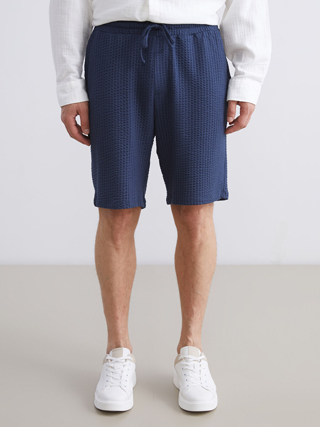 Lacivert Standart Kalıp Erkek Şort-3