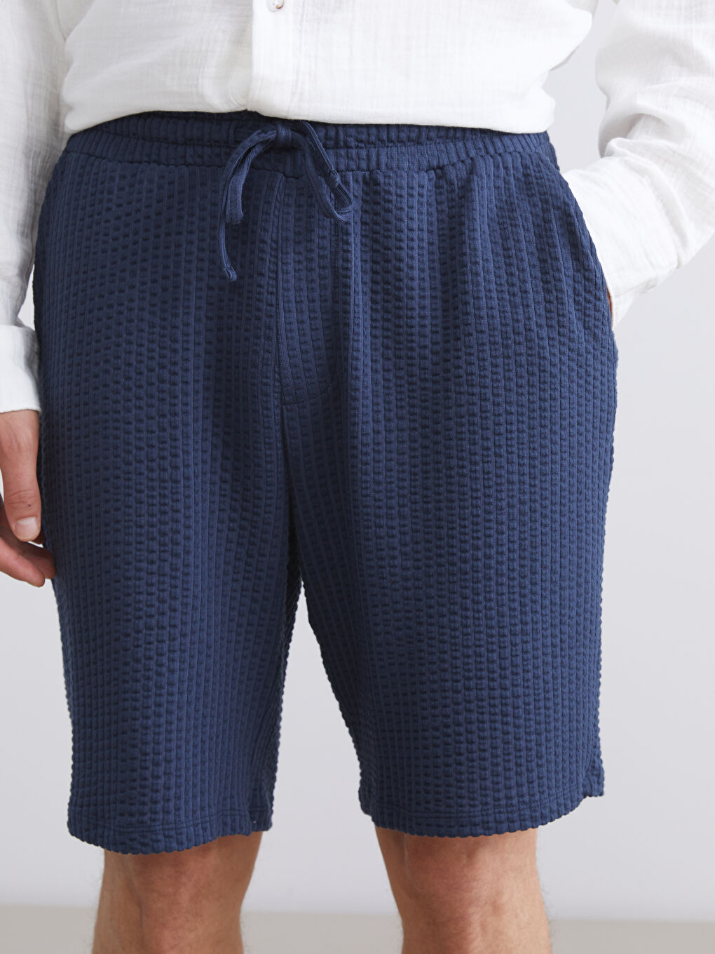 Lacivert Standart Kalıp Erkek Şort-5