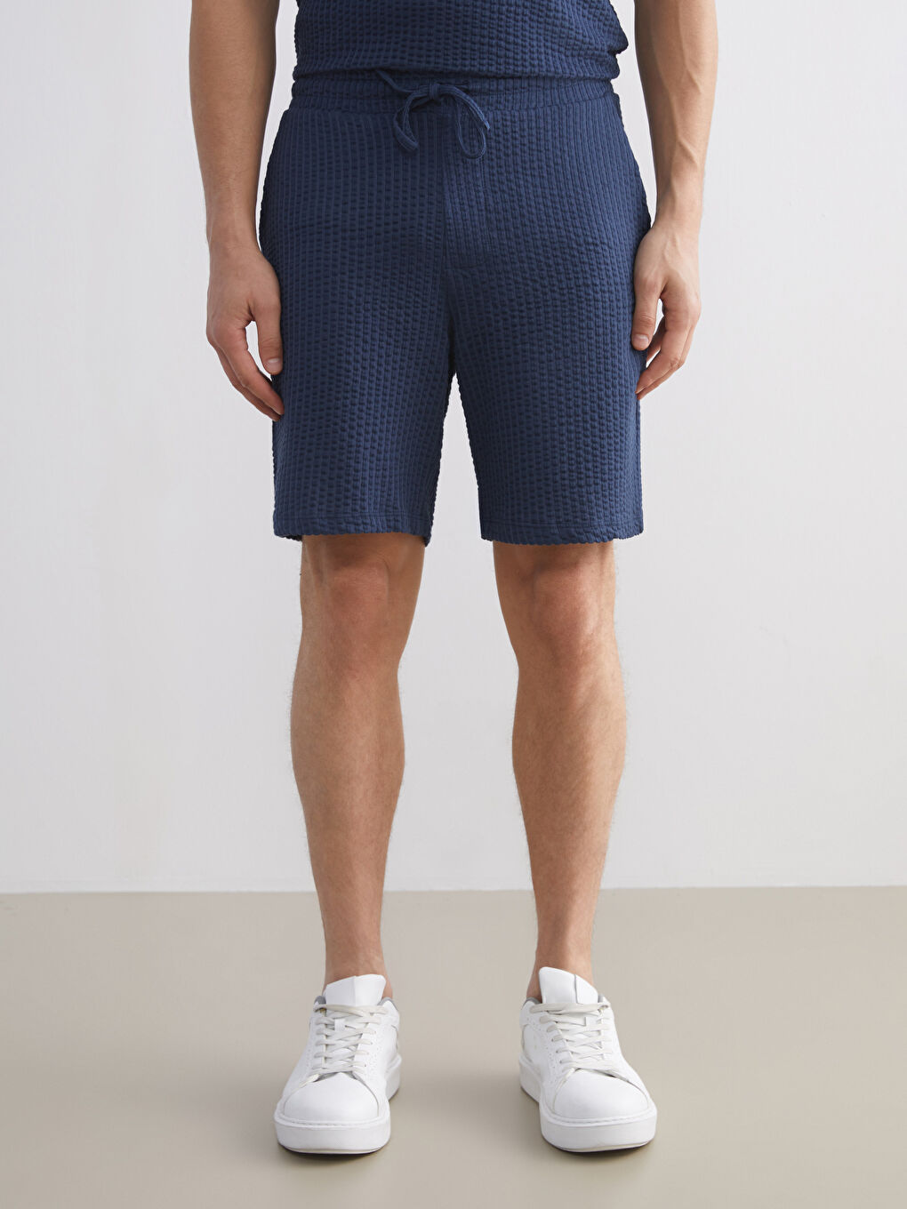 Lacivert Standart Kalıp Erkek Şort-2