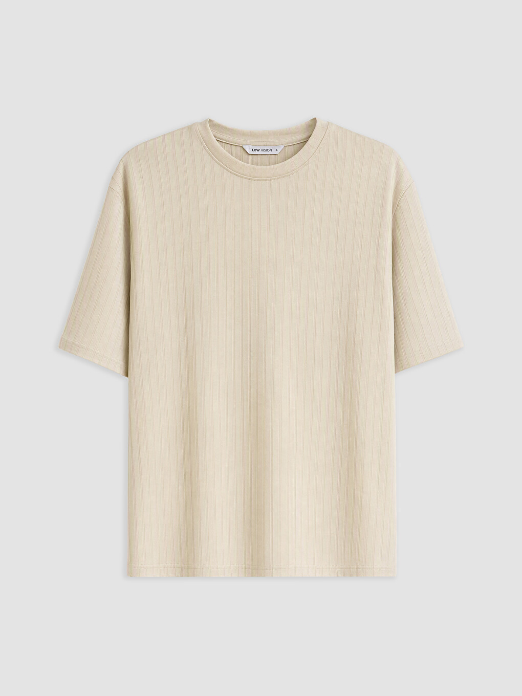 Crew Neck Plain Textured Men's T-shirt