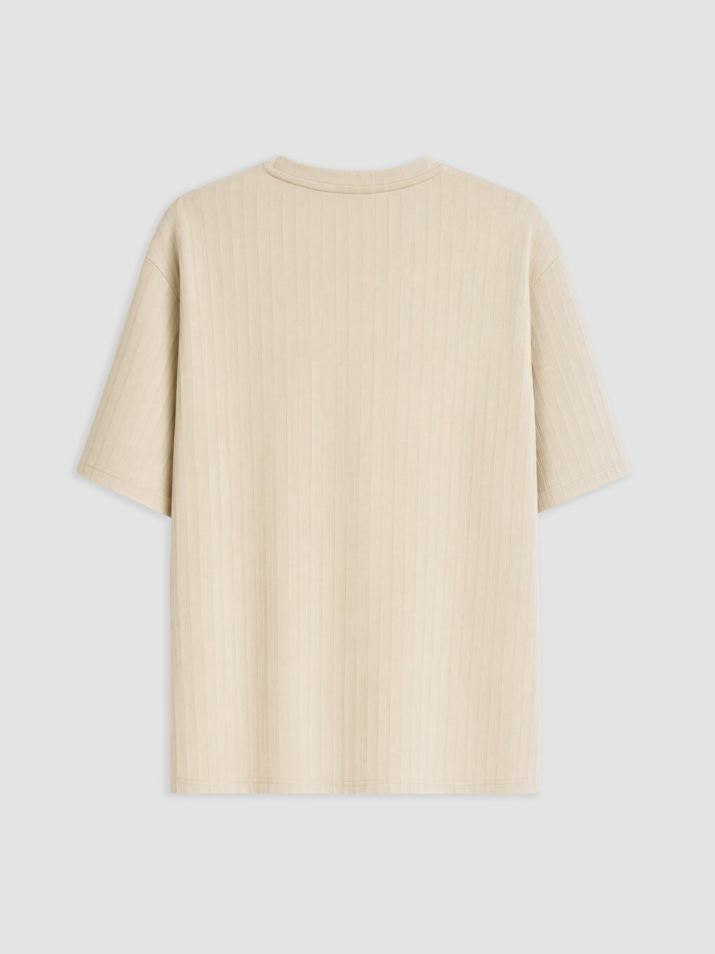 Crew Neck Plain Textured Men's T-shirt-1