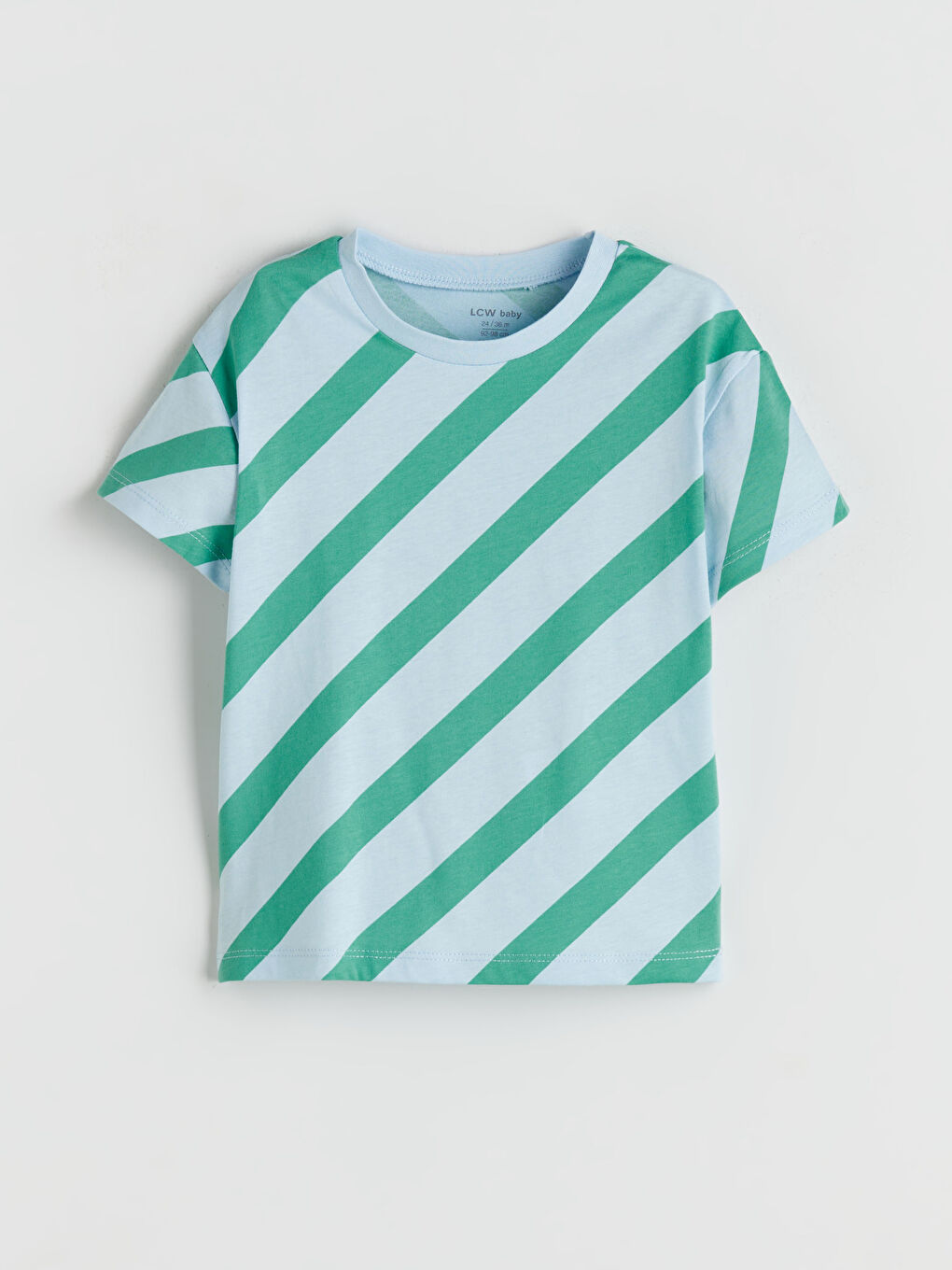 Mavi Bisiklet Yaka Çizgili Erkek Bebek Tişört