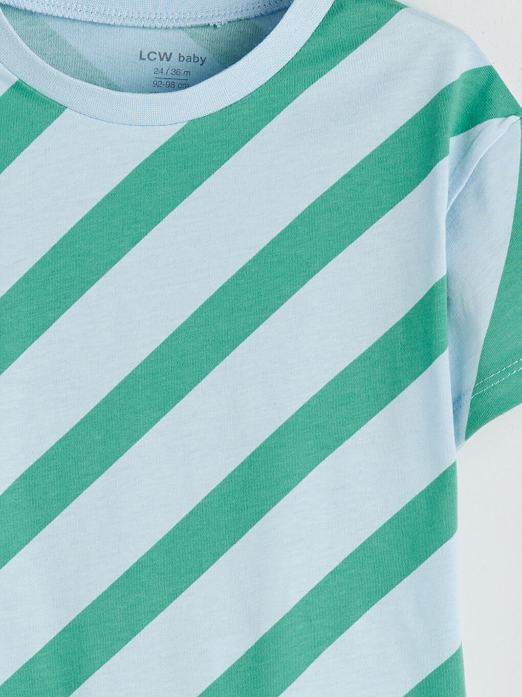 Mavi Bisiklet Yaka Çizgili Erkek Bebek Tişört-2