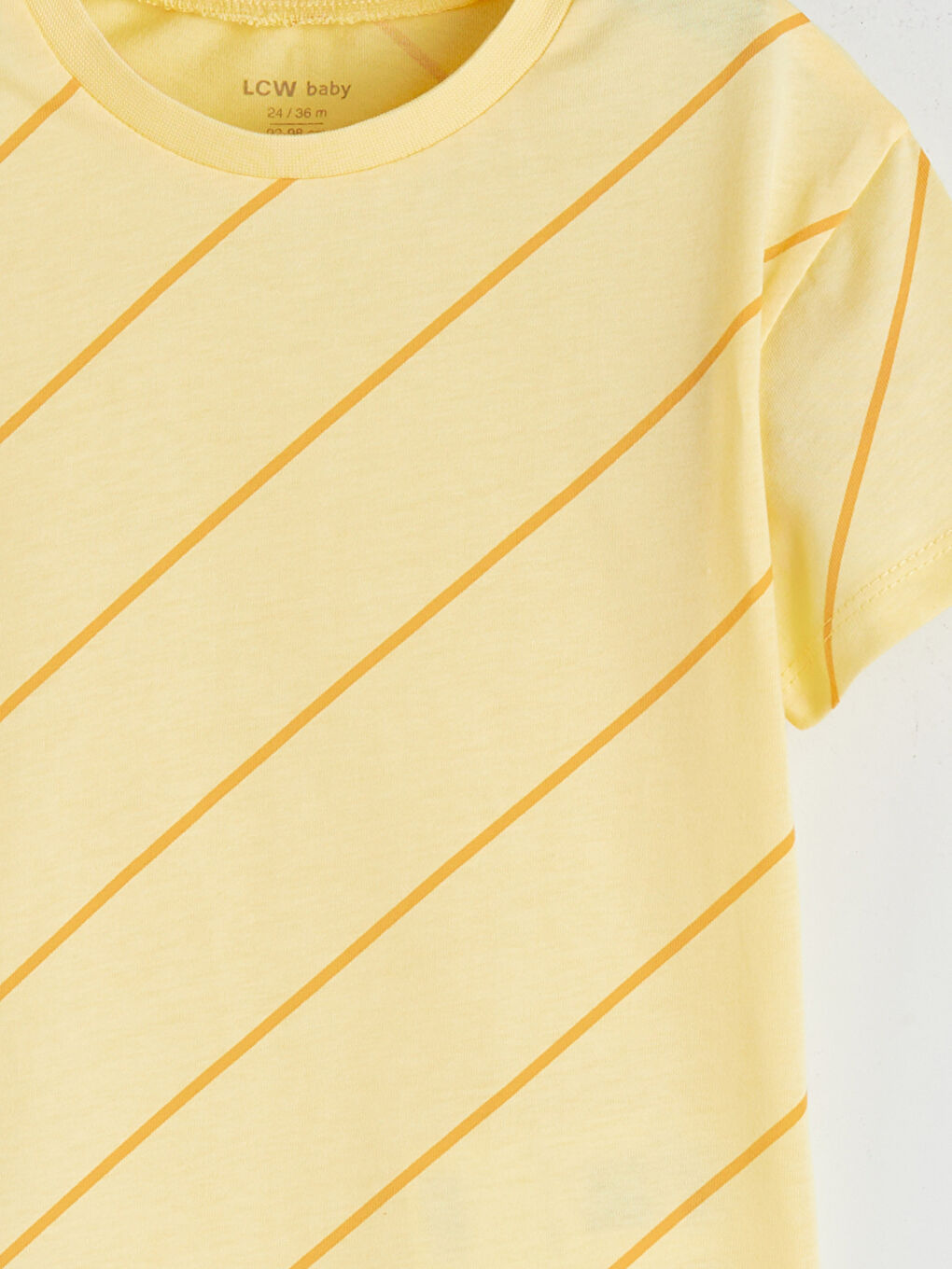 Sarı Bisiklet Yaka Çizgili Erkek Bebek Tişört-2