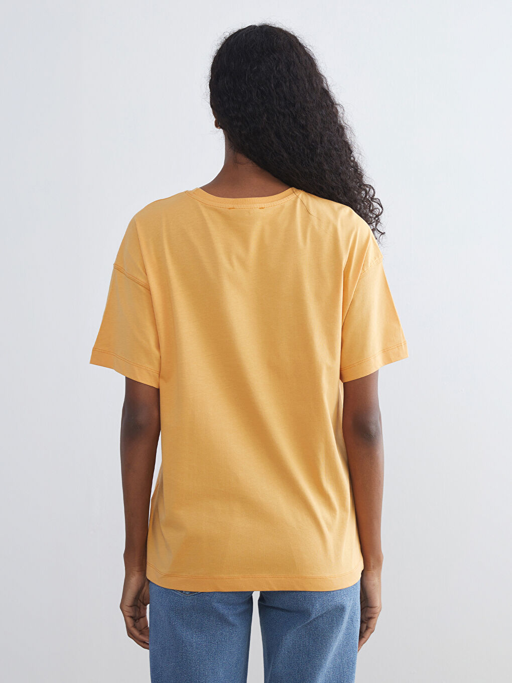 LCW Vision Crew Neck Printed Oversize Women's T-Shirt -W5KV17Z8-GLG