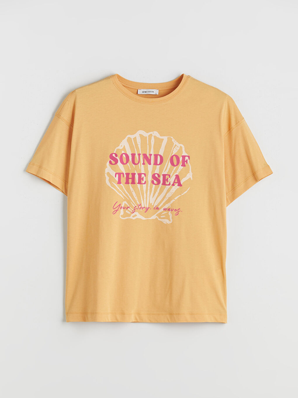 LCW Vision Crew Neck Printed Oversize Women's T-Shirt -W5KV17Z8-GLG