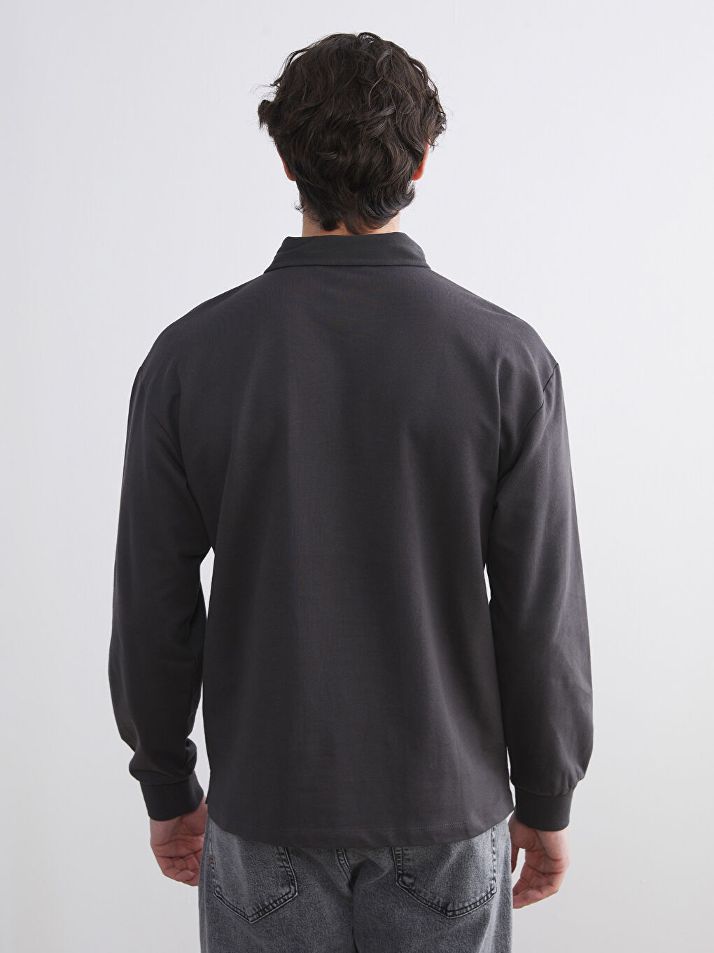 Polo Neck Men's Sweatshirt-3