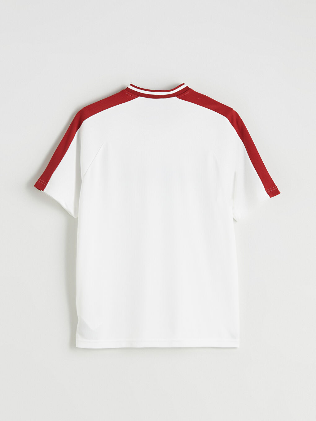 Ekru V Yaka Kısa Kollu Baskılı Erkek Tişört-5