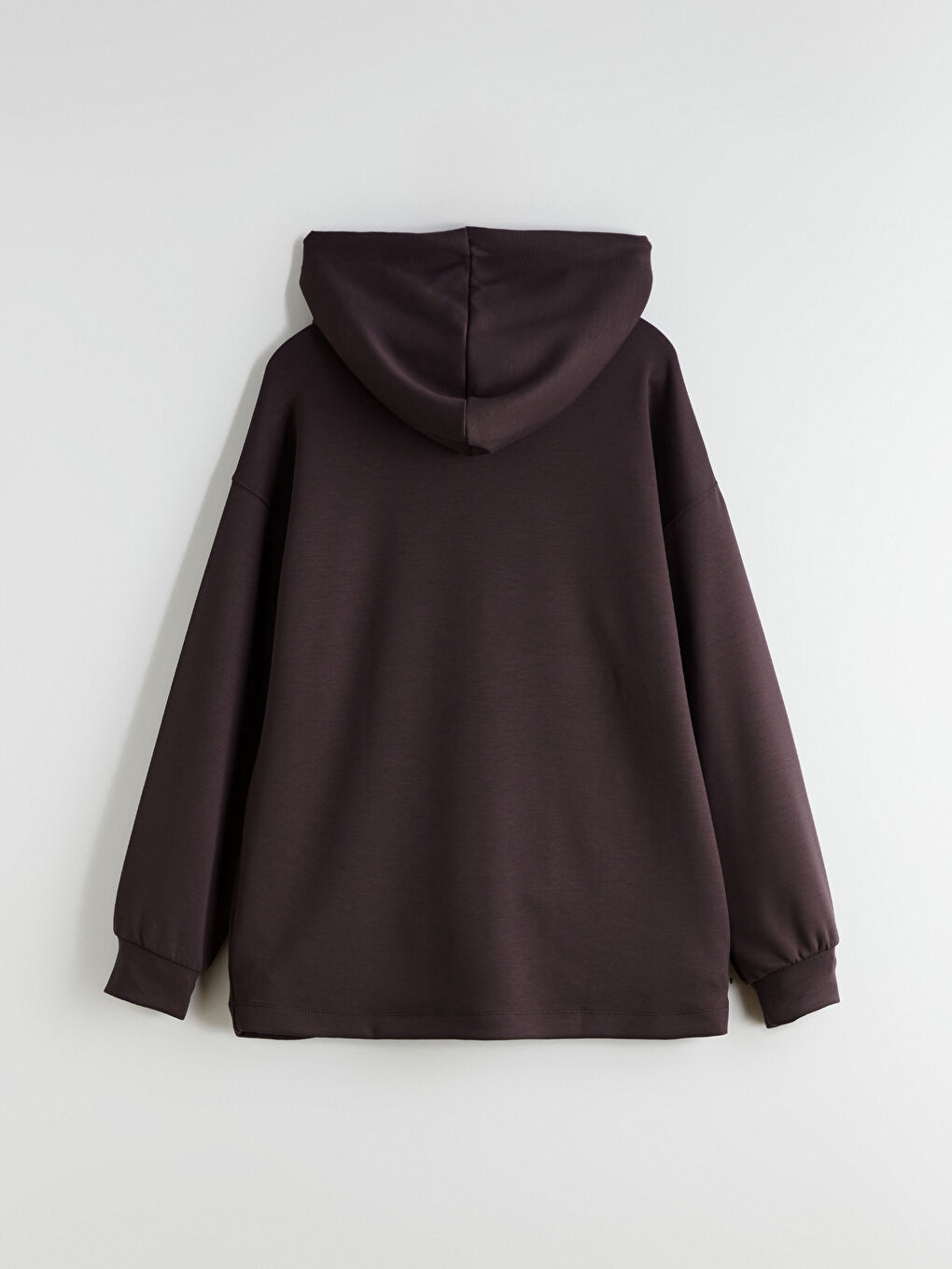 Kahverengi Loose Fit Kadın Hoodie-5