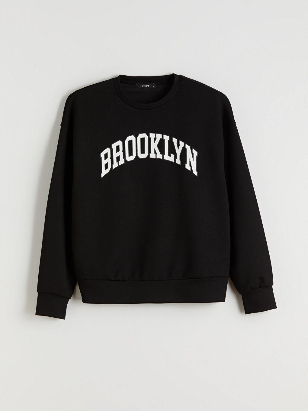 Siyah Brooklyn Baskılı Oversize Kadın Sweatshirt-4