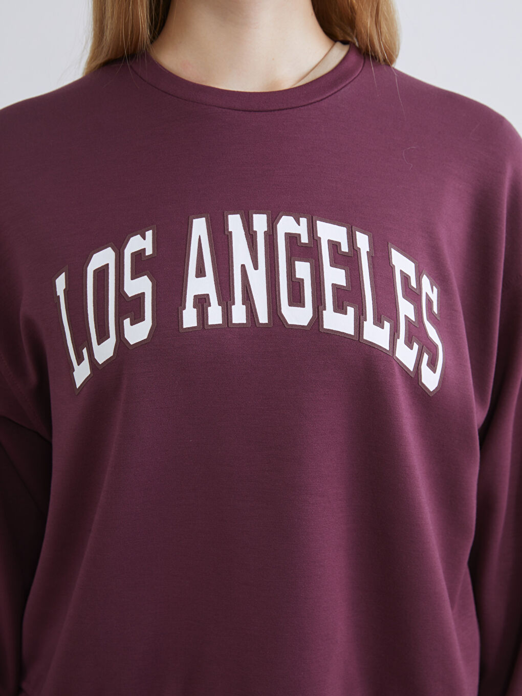 Mürdüm Brooklyn Baskılı Oversize Kadın Sweatshirt-2
