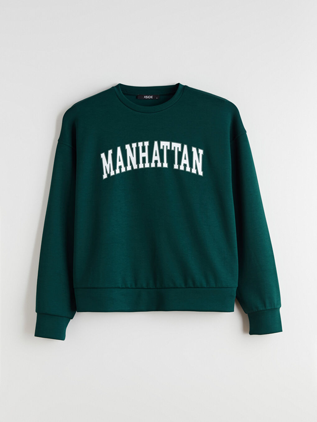 Yeşil Brooklyn Baskılı Oversize Kadın Sweatshirt-4