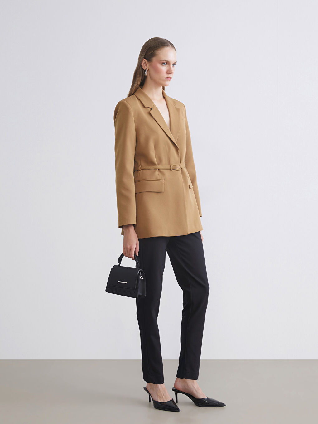 Siyah Dar Fit Kadın Pantolon