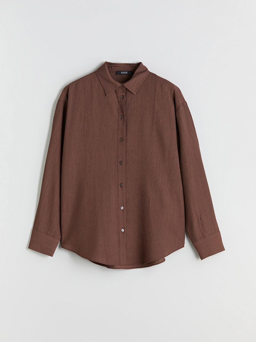 Textured Oversize Women's Shirt-4